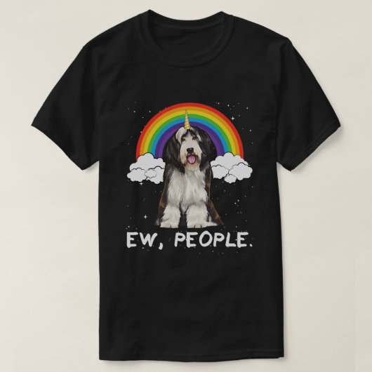 Eenhoorn Rainbow Magic Bearded Collie T-shirt (Design voorkant)