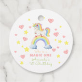 Eenhoorn Rainbow Magic One Eerste Verjaardag Bedankjes Labels (Achterkant)