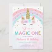 Eenhoorn Rainbow Magic One Eerste Verjaardag Kaart (Voorkant)