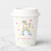 Eenhoorn Rainbow Magic One Eerste Verjaardag Papieren Bekers (Achterkant)