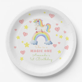 Eenhoorn Rainbow Magic One Eerste Verjaardag Papieren Bordje