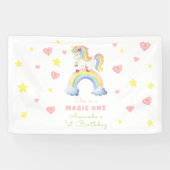 Eenhoorn Rainbow Magic One Eerste Verjaardag Spandoek (Horizontaal)