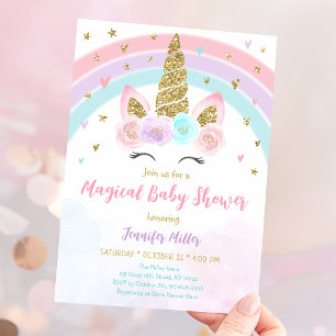 Eenhoorn Rainbow Magische Baby shower Kaart