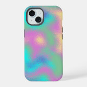 Eenhoorn Rainbow Metallic Folie Effect iPhone 15 Case (Achterkant)