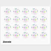 Eenhoorn Rainbow Slime Verjaardag Ronde Sticker (Vel)