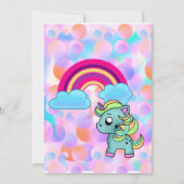 Eenhoorn Rainbow Sparkle Pastel Magic Verjaardag Kaart (Achterkant)