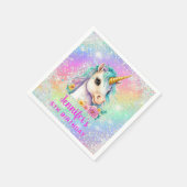 Eenhoorn Rainbow Sparkle Verjaardagsfeestje Papier Servet (Hoek)