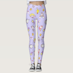 Eenhoorn Rainbow Star Light Paarse thema Leggings