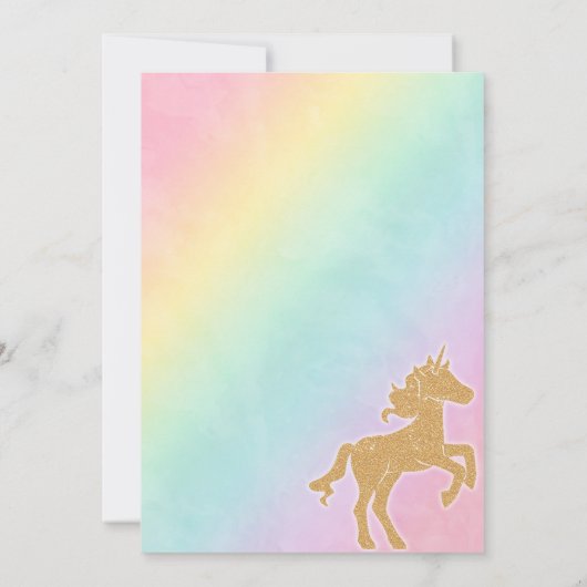 Eenhoorn Rainbow Stars Leuke Verjaardag uitnodigin Kaart (Achterkant)