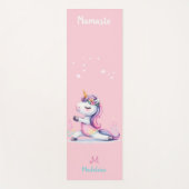 Eenhoorn Rainbow Yoga Pose Schattige Roze Naam Mon Yogamat (Voorkant)