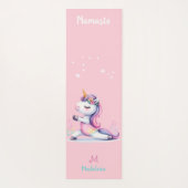 Eenhoorn Rainbow Yoga Pose Schattige Roze Naam Mon Yogamat (Achterkant)