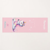 Eenhoorn Rainbow Yoga Pose Schattige Roze Naam Mon Yogamat (Voorkant (horizontaal))