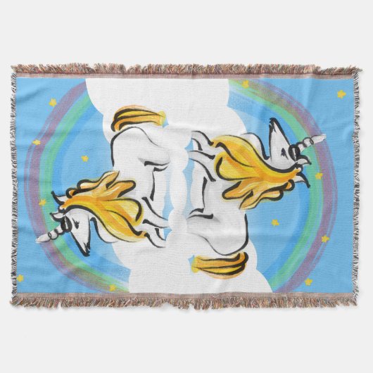 Eenhoorn, regenbogen en sterren deken (Voorkant)