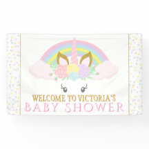 Eenhoorn Regenboog Baby shower Banners