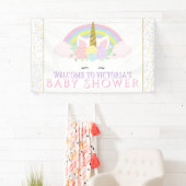 Eenhoorn Regenboog Baby shower Banners (Insitu)