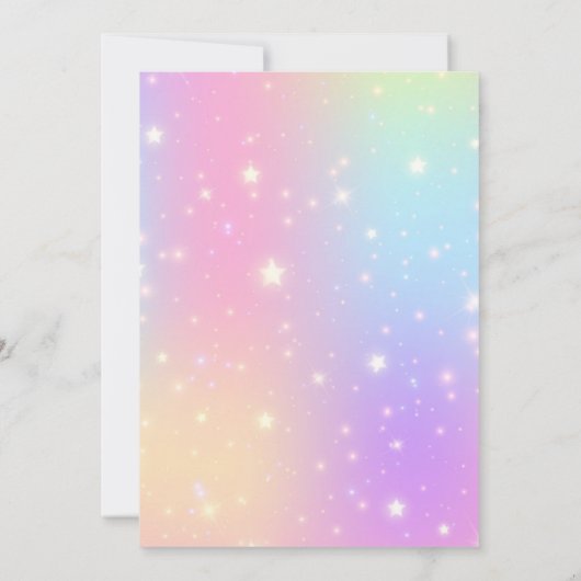 Eenhoorn Regenboog Bloem | 5e verjaardag Kaart (Achterkant)