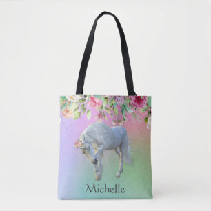 Eenhoorn Regenboog Bloem Gouden Boodschappentas Ge Tote Bag