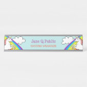 Eenhoorn Regenboog Bureau Naambordje (Voorkant)