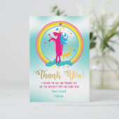 Eenhoorn regenboog Dank u notitiekaarten Kaart (Staand voorkant)