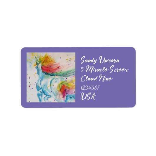 Eenhoorn Regenboog Eenhoorns Leuk Retouradres Etiket (Voorkant)