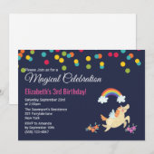 Eenhoorn Regenboog en Wolken Verjaardag Uitnodigen Kaart (Voorkant / Achterkant)