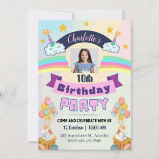 Eenhoorn Regenboog Gepersonaliseerd Verjaardagsfee Kaart