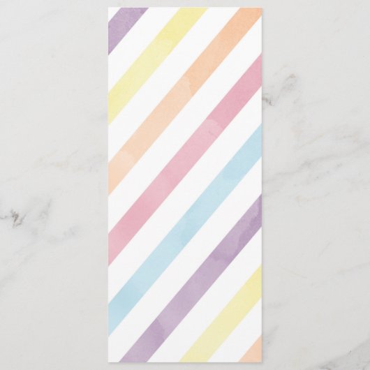 Eenhoorn Regenboog Glitter Sterren Verjaardagsfees Menu (Achterkant)