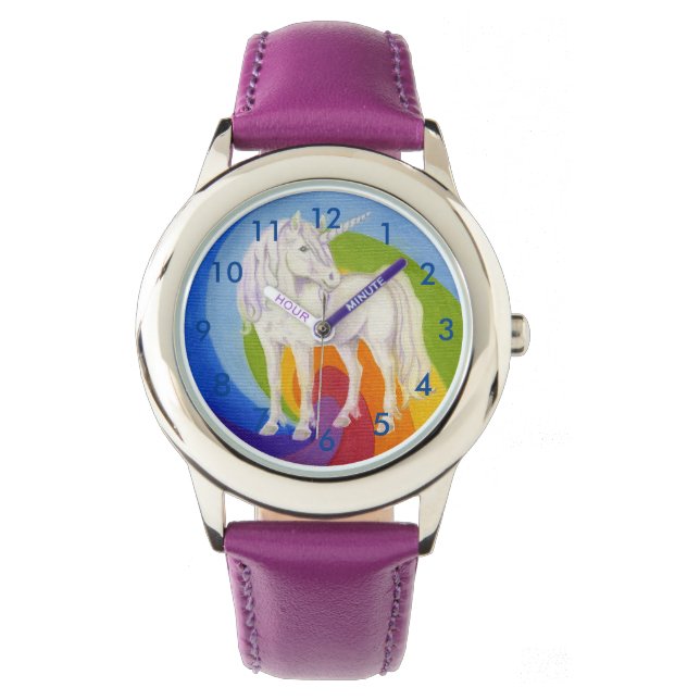 Eenhoorn Regenboog horloge (Voorkant)