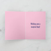 Eenhoorn Regenboog Kleuren 3e Verjaardag Naam Kaart (Binnen)