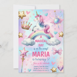 Eenhoorn Regenboog Magische dag Verjaardagsfeest Kaart