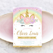 Eenhoorn Regenboog Magische Dag Verjaardagsuitnodi