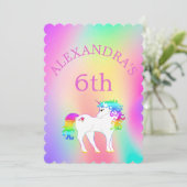 Eenhoorn Regenboog Magische Kleurrijke Leuke Verja Kaart (Staand voorkant)