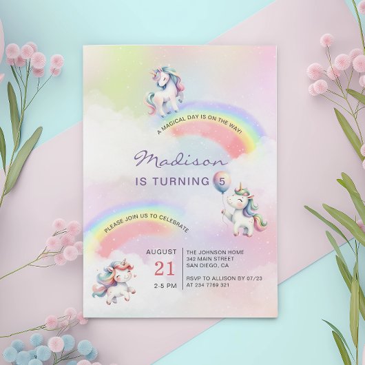 Eenhoorn Regenboog Magische Verjaardag Kaart