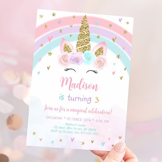 Eenhoorn Regenboog Magische Verjaardag Kaart