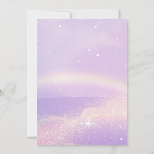 Eenhoorn Regenboog Magische Verjaardag Party Meisj Kaart (Achterkant)