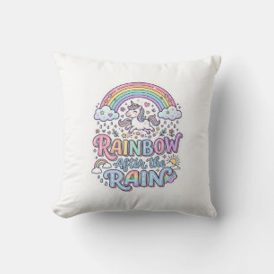 Eenhoorn Regenboog Na de Regen Premium Vector Typo Kussen