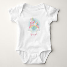 Eenhoorn Regenboog Naam Persoonlijke Baby Bodysuit