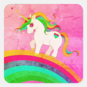 Eenhoorn Regenboog Natuur Vierkante Sticker