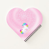 Eenhoorn Regenboog Roze Cute Aangepast Notitieboek (Achterkant)