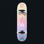 Eenhoorn regenboog Skateboard<br><div class="desc">Unicorn op skateboard met gepersonaliseerde bijschriften Unicorn gepersonaliseerd skateboard KLIK OP PERSONALISEREN SJABLOON OPTION EN VOER de naam in. u kunt ook andere bijschriften aanpassen. Cool skateboard ontworpen met levendige kleuren en voor de achtergrond en een funky eenhoorn op een skateboard. Dit Skateboard maakt een geweldig cadeau-idee voor een eenhoornliefhebber....</div>