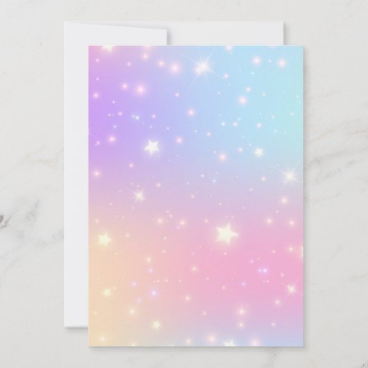 Eenhoorn Regenboog Sparkles Goud 1e Verjaardag Kaart (Achterkant)