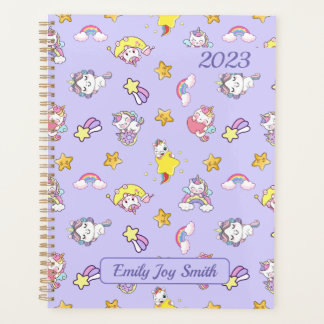 Eenhoorn Regenboog Ster Licht Paarse Thema Planner
