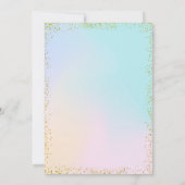 Eenhoorn Regenboog Taart Verjaardagsuitnodiging Kaart (Achterkant)