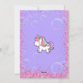 Eenhoorn Regenboog Uitnodiging 1e Verjaardagsfeest (Achterkant)