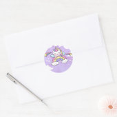 Eenhoorn Regenboog Verjaardagsuitnodiging Sticker (Envelop)