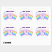 Eenhoorn Regenboog Verjaardagsuitnodiging Sticker (Vel)