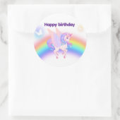 Eenhoorn Regenboog Verjaardagsuitnodiging Sticker (Tas)