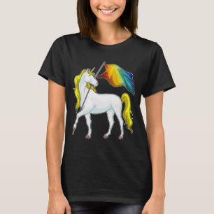 Eenhoorn regenboog vlag t-shirt