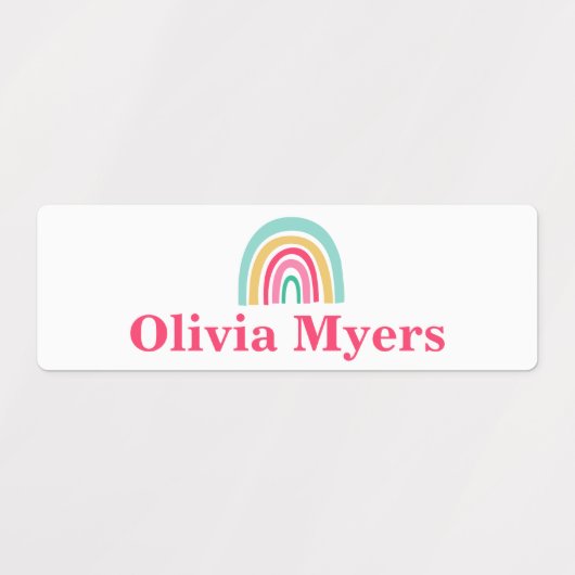Eenhoorn, Regenboog, Vlinder en Bloem personaliser Labels (Design 2)