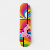 Eenhoorn Regenboog Wolken Skateboard Deck (Voorkant)